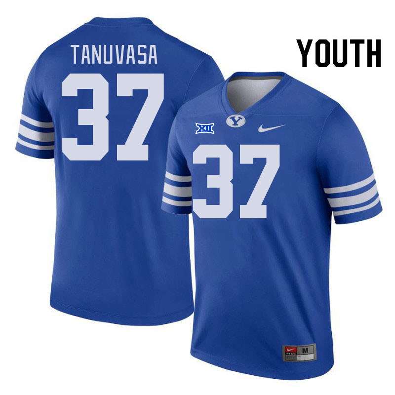 Youth #37 Malae Tanuvasa BYU Cougars College Football Jerseys Stitched Sale-Royal